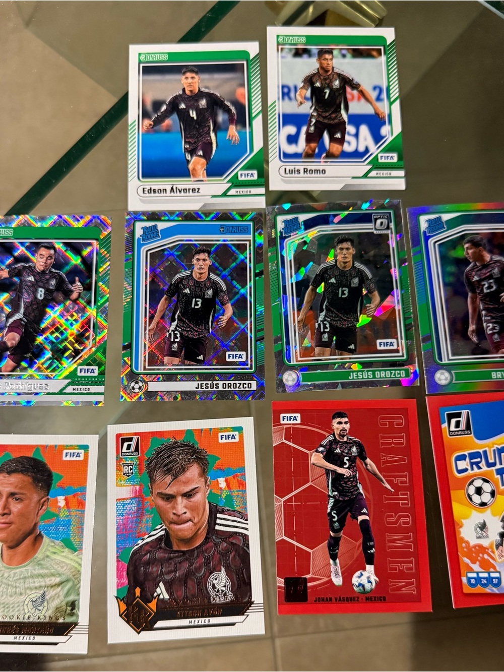 Mexico National Team 10 soccer card lot. Optic Donruss El Tri Futbol Soccer